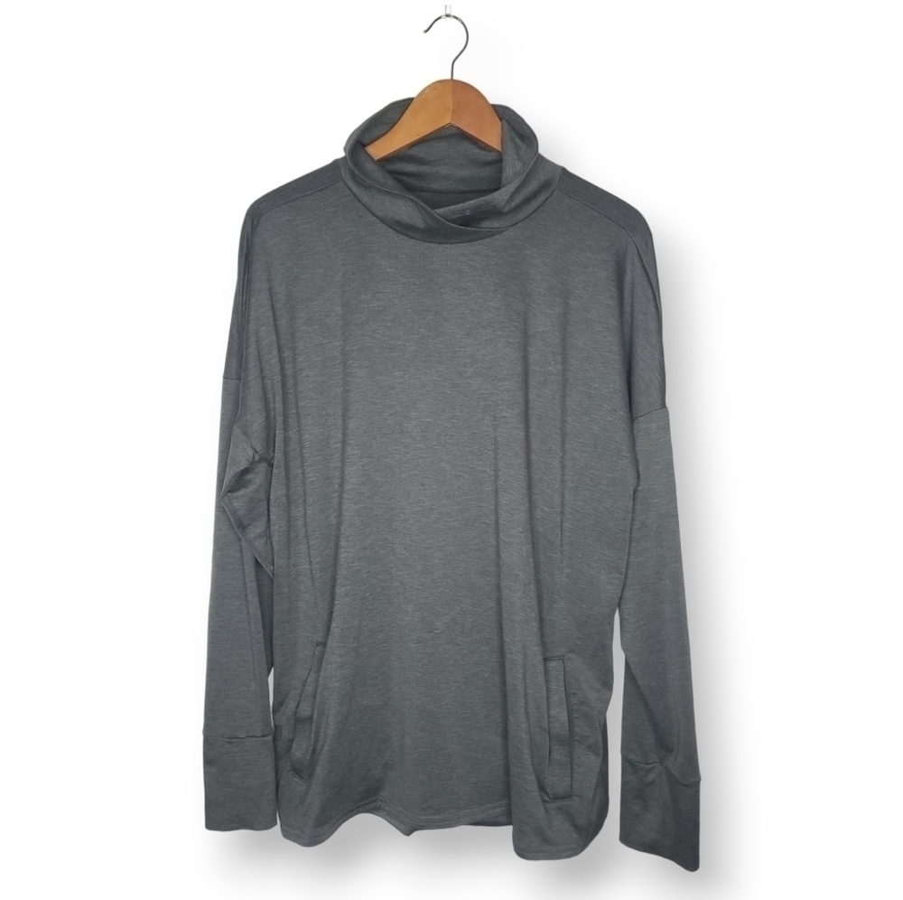 COLUMBIA Grey Pullover Cowl Neck Long Sleeve Top Size XL
